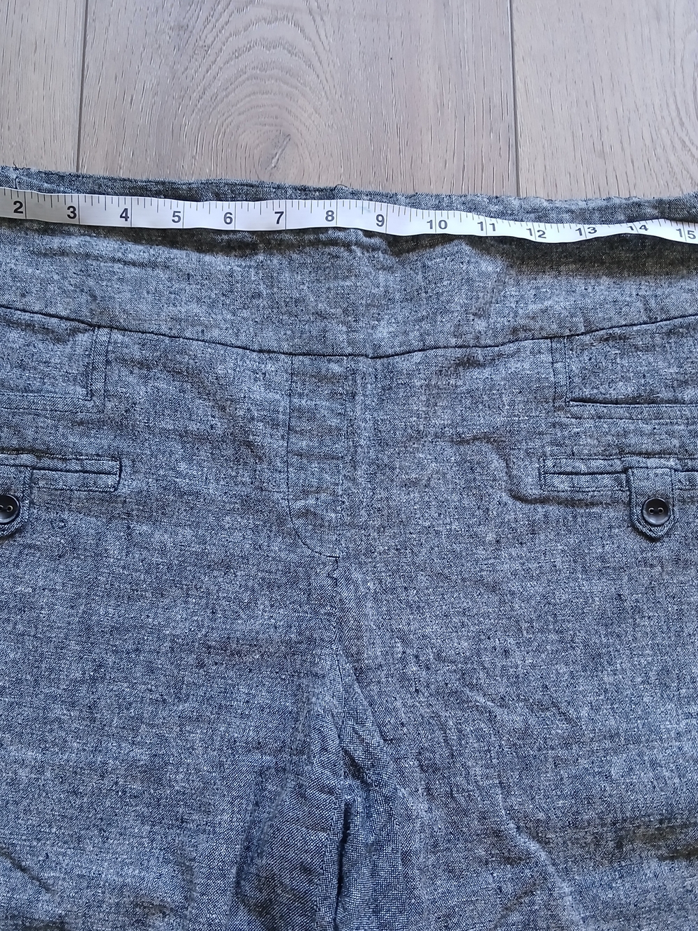 Reitmans Petite Bermuda Shorts Womens 16P Gray Linen Blend Stretch Mid Rise - Picture 5 of 8